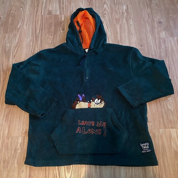 Vintage *Rare* Looney Tunes Tasmanian Devil “Leave Me Alone” Hoodie - Picture 1 of 7